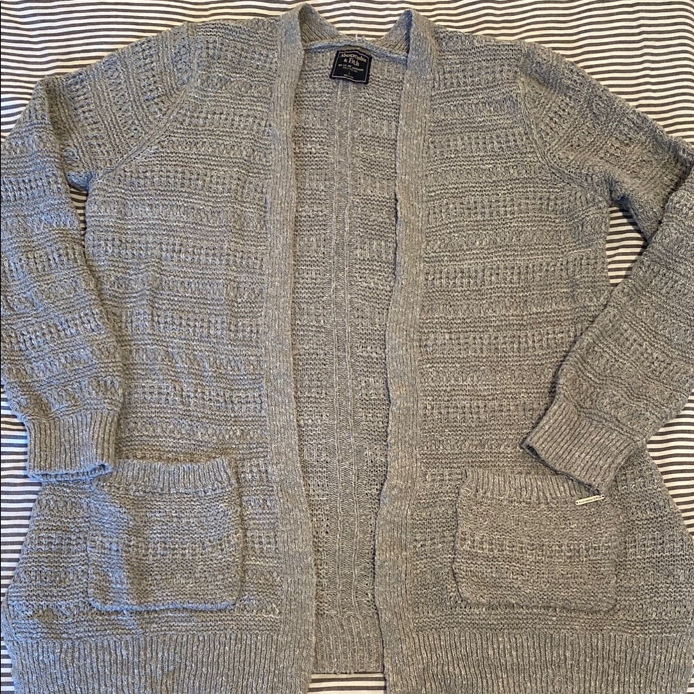 Abercrombie & Fitch Grey Cardigan Sweater